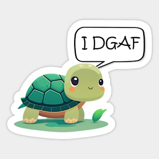 Turtle Just Doesn't Care Sticker